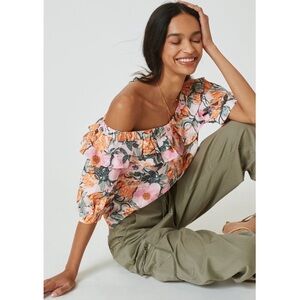 Cecilia Pettersson for Anthropologie Ruffled Off-The-Shoulder Blouse NEW SP NWT